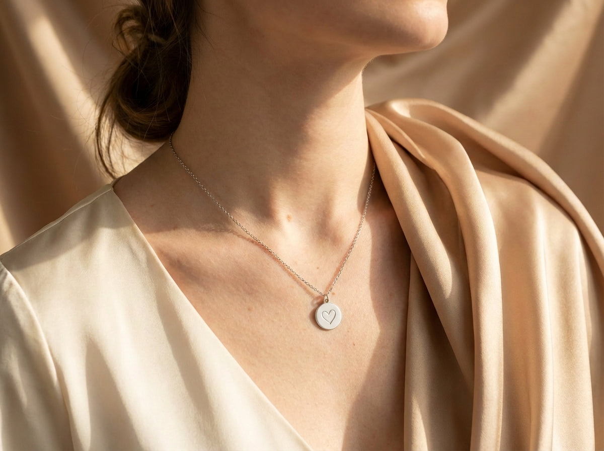 Grabado de medallón Plateado